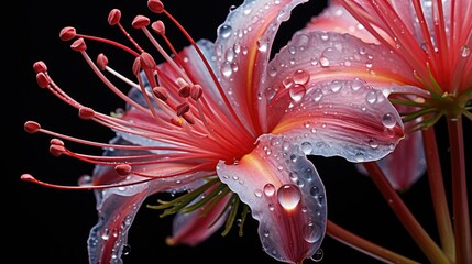 Wall Mural - red and white flower