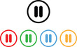 © cool vp - Colorful pause icon set in different colors . Pause button icon . Vector illustration