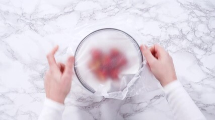 Poster - Washed and Dried Strawberries Stored Safely in a Glass Bowl