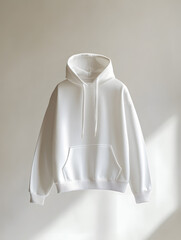 Wall Mural - A white hoodie sweatshirt mock up, isolated on white background