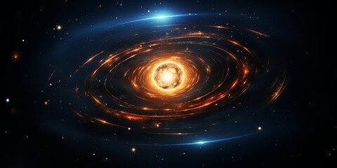 Wall Mural - cosmic dance of light and dust an ethereal symphony of glowing orbits and distant stars