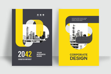 Wall Mural - City Background Business Book Cover Design Template