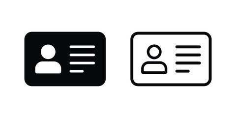 Id card icon. Identification card icon. Driver's license icon. Vector illustration.