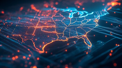 Poster - United States Digital Network Map