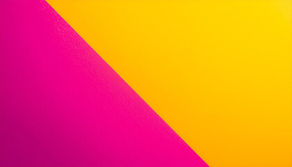 Wall Mural - A vibrant diagonal split of pink and yellow colors creating a bold graphic design.