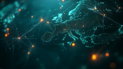 Europe Digital Network: Interconnected Data Flow