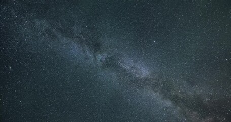 Wall Mural - milky way galaxy stars in summer starry night sky time lapse astronomy background