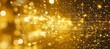 © Ilja - Golden Technology Background, Network Connection, Abstract Structure with Glowing Dots and Lines