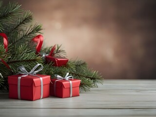 christmas tree with gift boxes