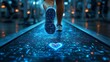 © Jirakit - Cardiovascular health depicted by a doctor monitoring a patient running on a treadmill with holographic heart data surrounding them