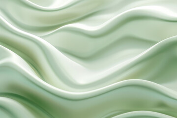 Sticker - close up horizontal abstract illustration of pale green flowing waves wallpaper background