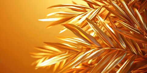 Wall Mural - Golden Palm Leaves Abstract