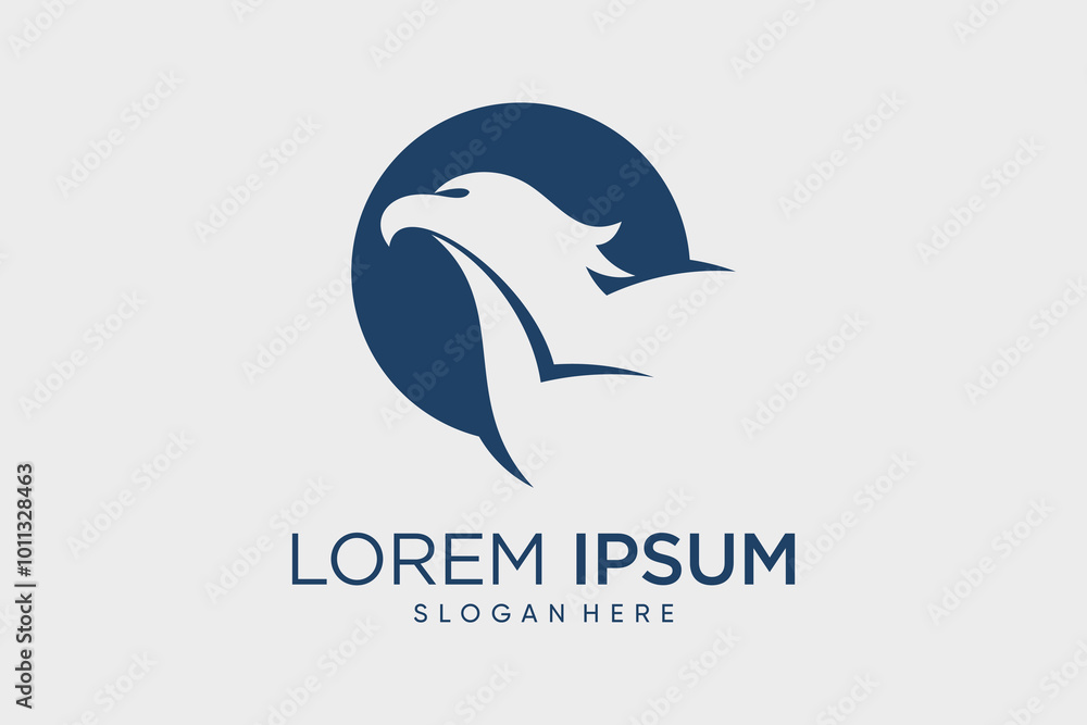 Eagle logo design eagle head vector illustration with circle concept ...