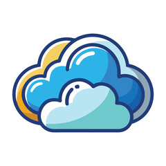 Cloud Icon colouring Logo Design Vector illustration Template