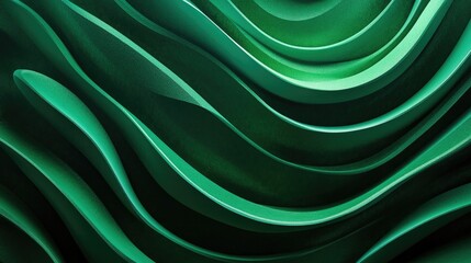 Poster - Abstract wavy texture in vibrant green tones