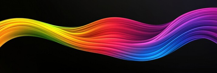 Poster - Abstract Rainbow Wave Design