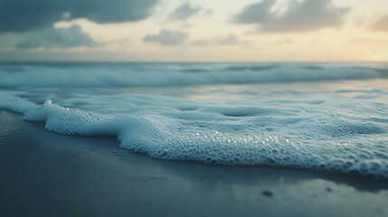 Wall Mural - A dreamy scene of a sea horizon with a light mist, perfect for travel images. 