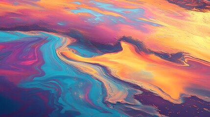 A smooth, flowing oil slick background with a large, clear area for text