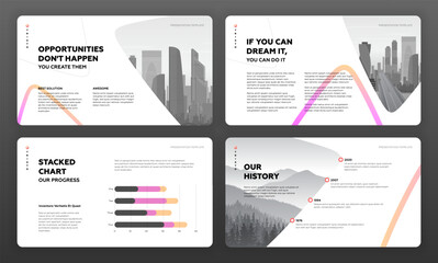 Wall Mural - business presentation template set. use for modern presentation background, brochure design, website