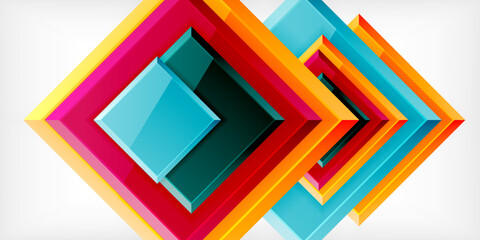 Wall Mural - Colorful squares with reflections abstract background design. Vector Illustration For Wallpaper, Banner, Background, Card, Book Illustration, landing page