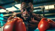 © Tatyana - Intense Boxer in Action, Focused and Determined, Showcasing Strength and Skill in the Ring