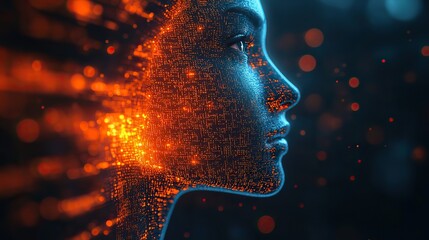 futuristic ai coding agent concept with digital code artificial intelligence ,tech innovation ideal for illustrating advanced technology machine learning ,programming