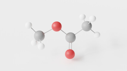 Wall Mural - methyl acetate molecule 3d, molecular structure, ball and stick model, structural chemical formula carboxylate ester