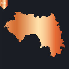 Abstract - High Detailed Copper Map of Guinea. Vector illustration eps10.	
