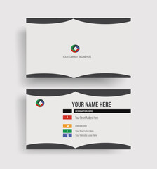 Corporate Modern business card template with flat user interface
