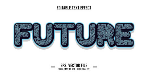 typography future word art illustration, editable text effect