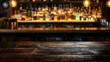 © Neungruedee - Dark Wooden Table with Blurred Bar Background