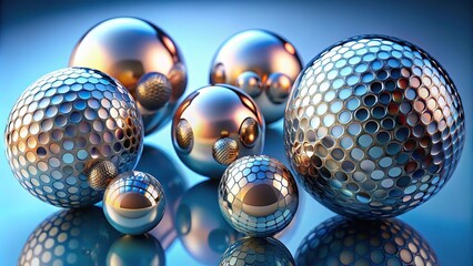 Modern three dimensional spheres background High Angle