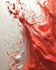 Aufkleber - A messy splash of red paint,