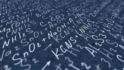 Wall Mural - handwritten formulas background.school background in chemistry .letters and numbers .