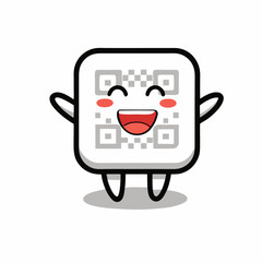 Happy baby QR code cartoon character on a isolated white background (10)