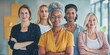 © Samady - Women leadership concept depicted with strong, diverse women standing together in a corporate environment