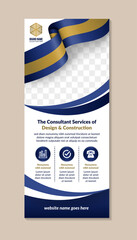 Wall Mural - the consultant services of design and construction roll up banner. modern corporate postcard design 
