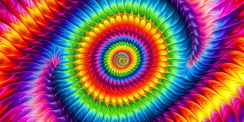 Wall Mural - Abstract Rainbow Spiral A Psychedelic Vortex of Color, psychedelic, spiral, abstract