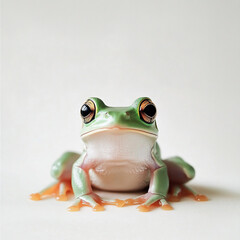 frog on white background.