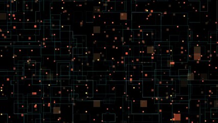 Poster - 4k uhd abstract big data background in red and black. flowing pixels and lines create a seamless tec