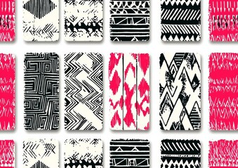 Wall Mural - set of 8 primitive geometric patterns collection