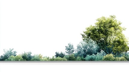 White Background With Green Foliage