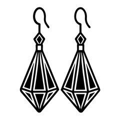 Poster - icon minimal earrings with Transparent Background Clipart