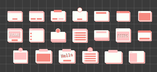 Wall Mural - set of retro ui frame text box vector illustration. retro desktop windows, message boxes, and user i