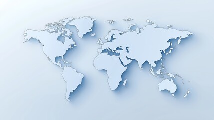Wall Mural - Blue world map with the continents of Africa, Europe, and North America