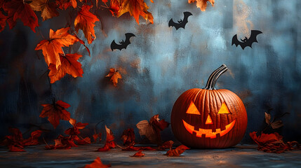 Wall Mural - Background for Halloween with Pumpkin