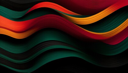 Wall Mural - Dynamic Geometric Waves Celebrating Black History Month