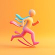 © ITrWorks - Vibrant 3D Icon of a Runner in Action