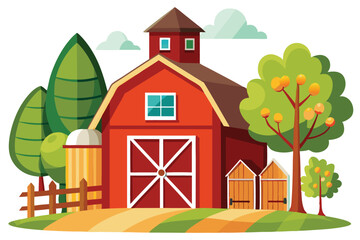 Farm building vector illustration isolated on a white background