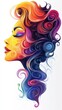 © Georgii - Abstract illustration of a woman's face with vibrant colors and swirling patterns creating an artistic and expressive portrait